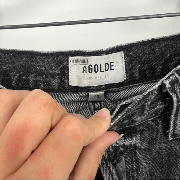 AGOLDE Kelly Black Straight Leg High Waist Classic Designer Denim Jeans 29 - Picture 5 of 10